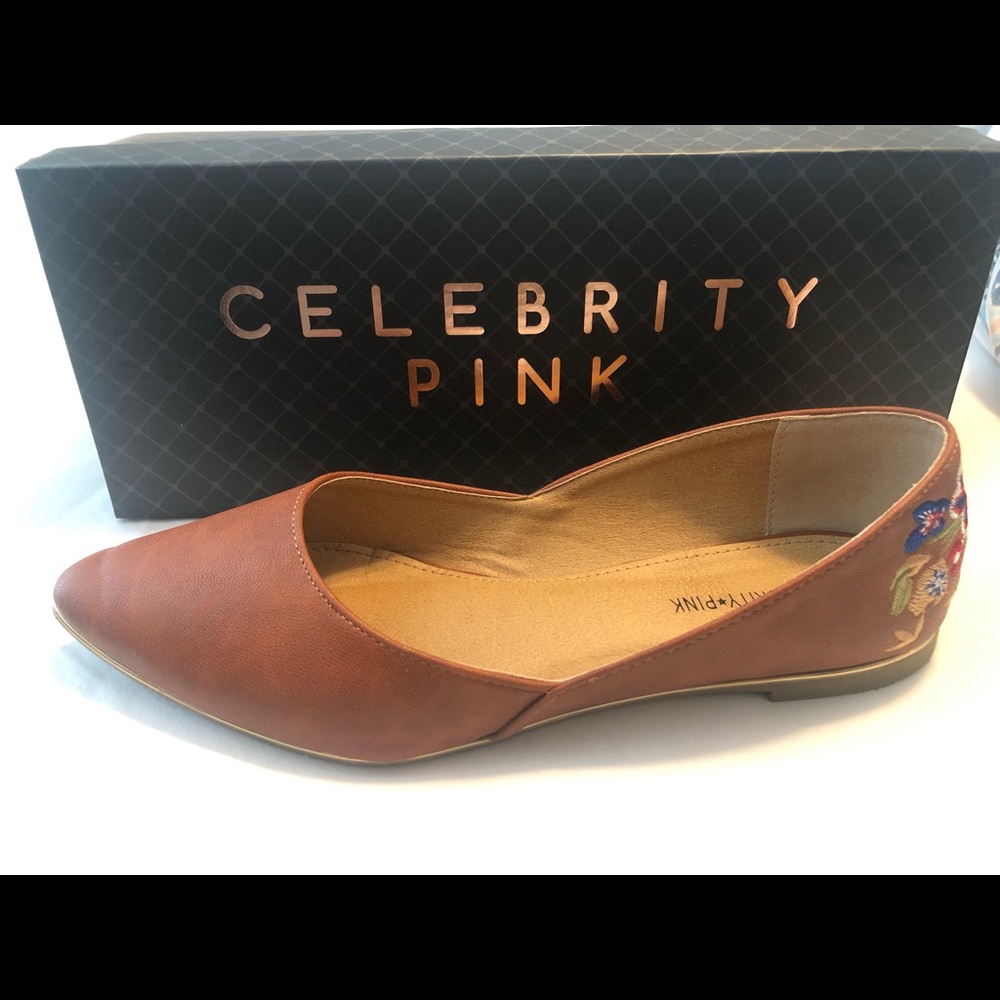 Brown flats, worn once